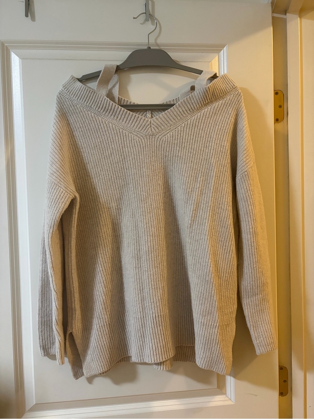 All Saints V-Neck Cream Women's Sweater